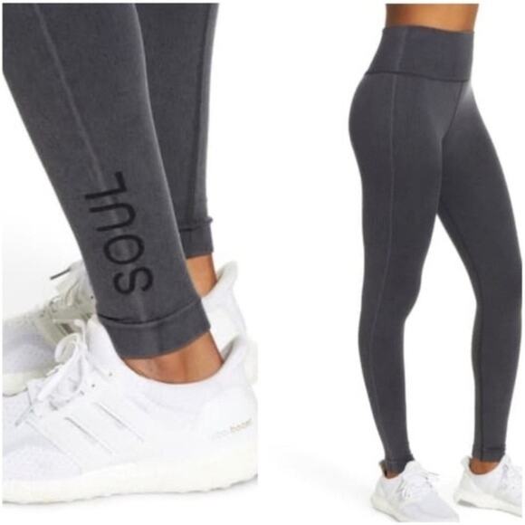 SOUL by SOULCYCLE Miner Multi Rib Seamless Tights Gray Size Medium - Picture 1 of 10